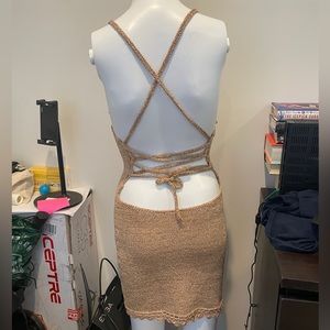 Gold Knit dress w/ Open back